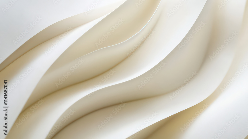Obraz premium Elegant off white paper texture subtle grain minimalist design flowing curves soft light serene calm peaceful sophisticated luxurious