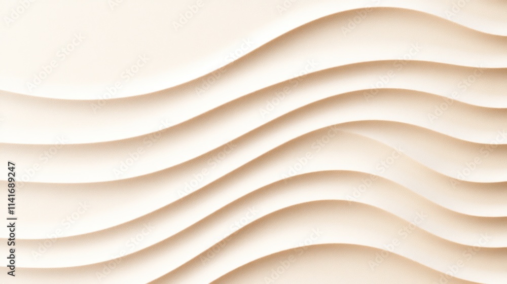 Obraz premium Abstract wavy design with soft, flowing lines in a neutral tone.