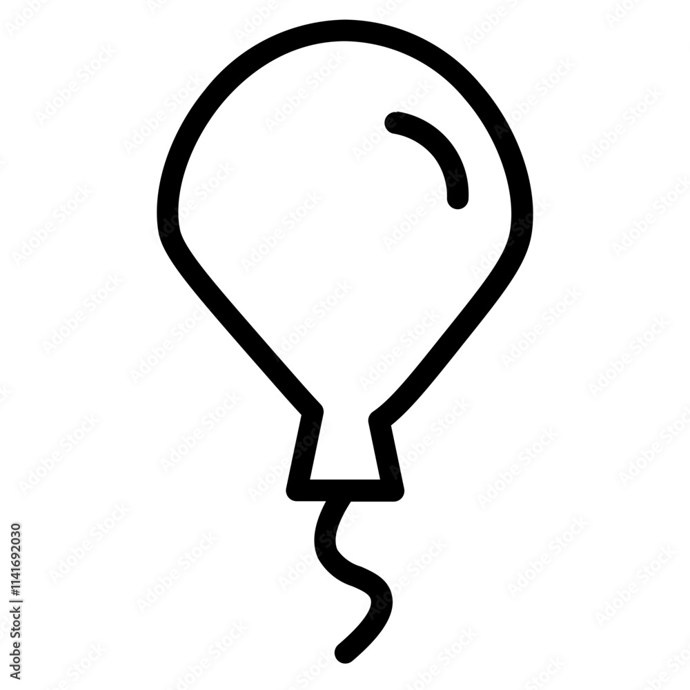 Balloon Party Birthday Line Icon Balloon Party Birthday Line Icon