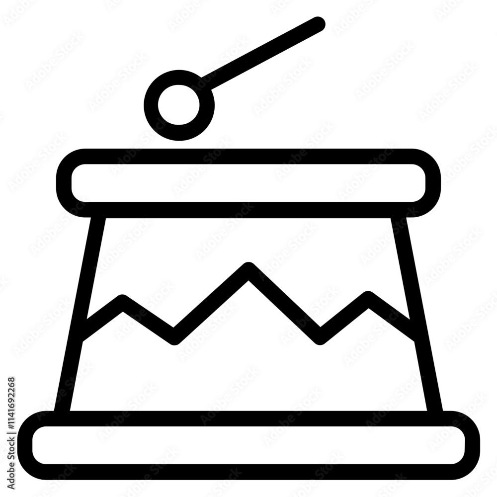 Children Drums Kids Line Icon Children Drums Kids Line Icon