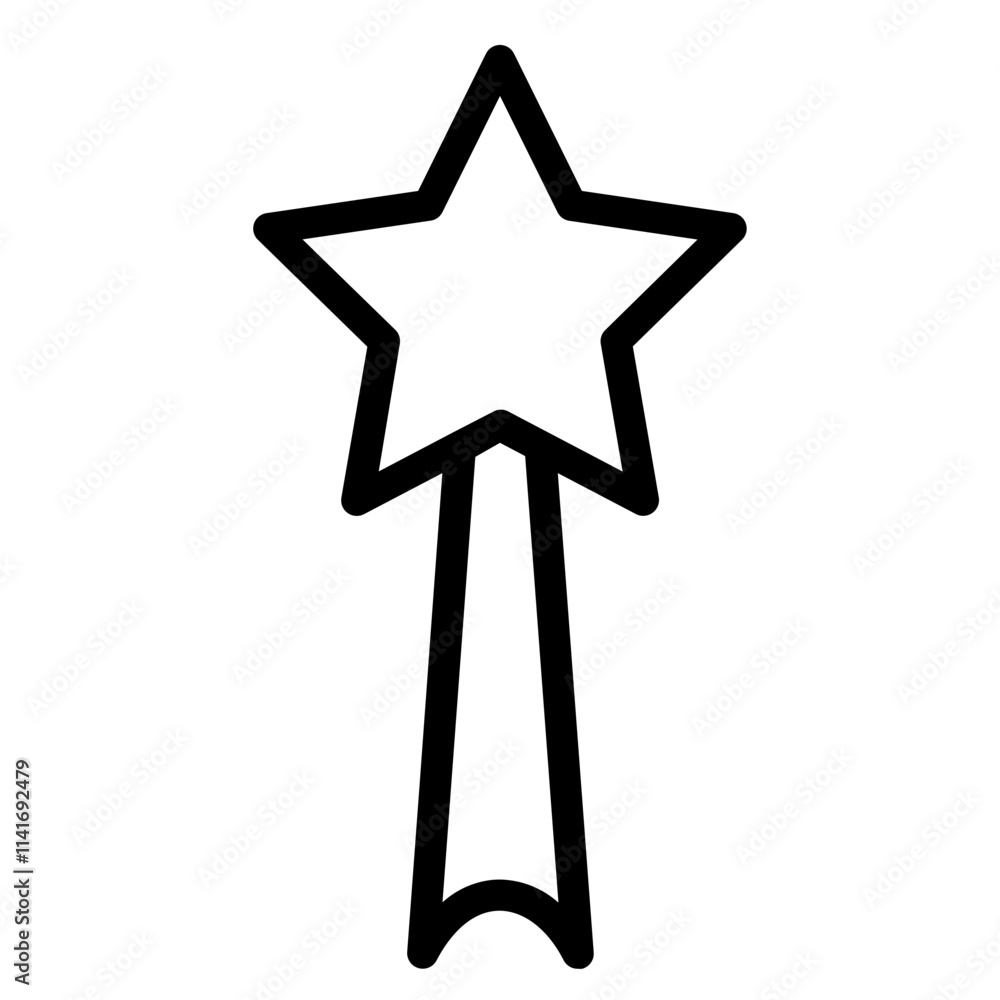 Magic Wand Stick Line Icon