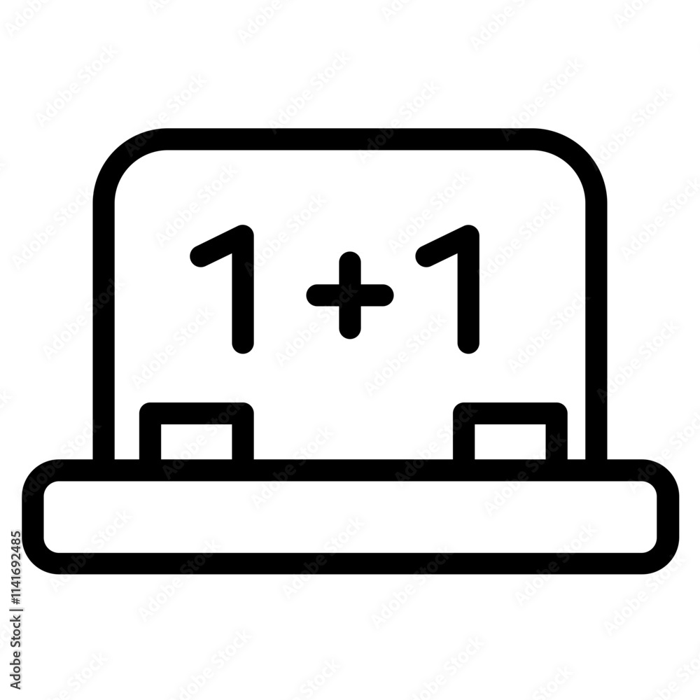 Math Kid Children Line Icon Math Kid Children Line Icon