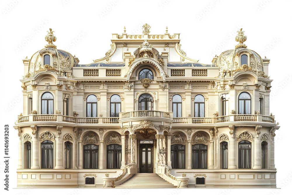 Fototapeta premium Luxurious palace hotel with intricate architecture and royal elegance