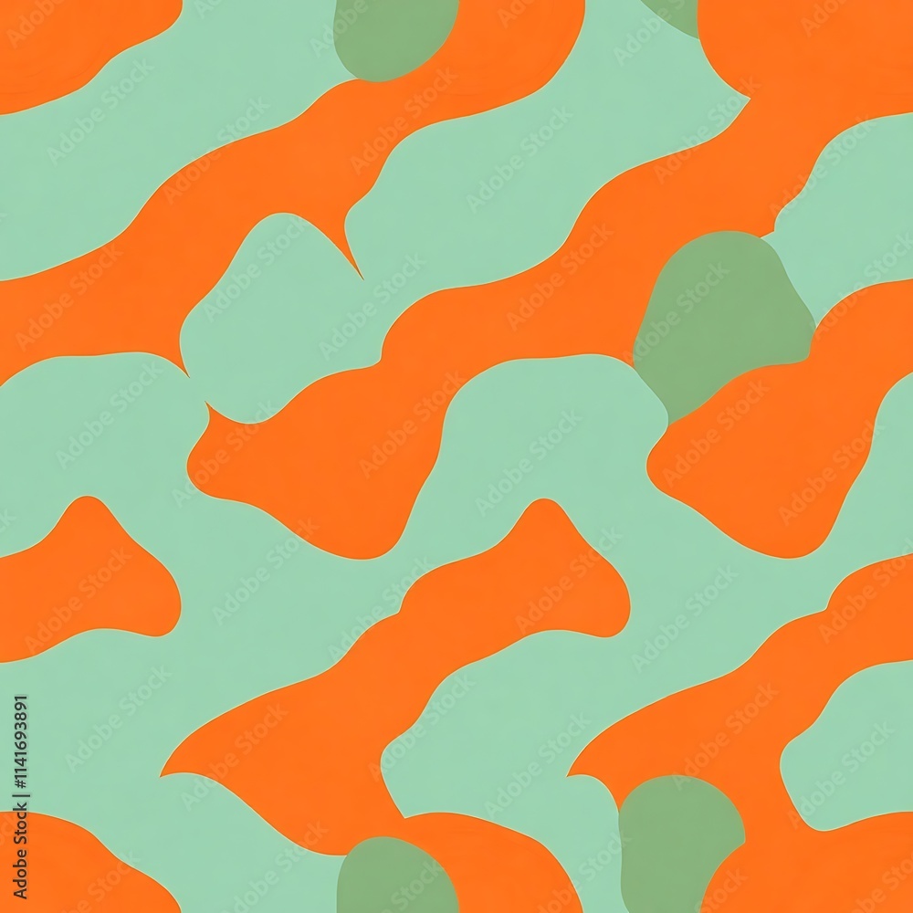 Abstract Orange and Green Seamless Pattern Abstract Orange and Green Seamless Pattern