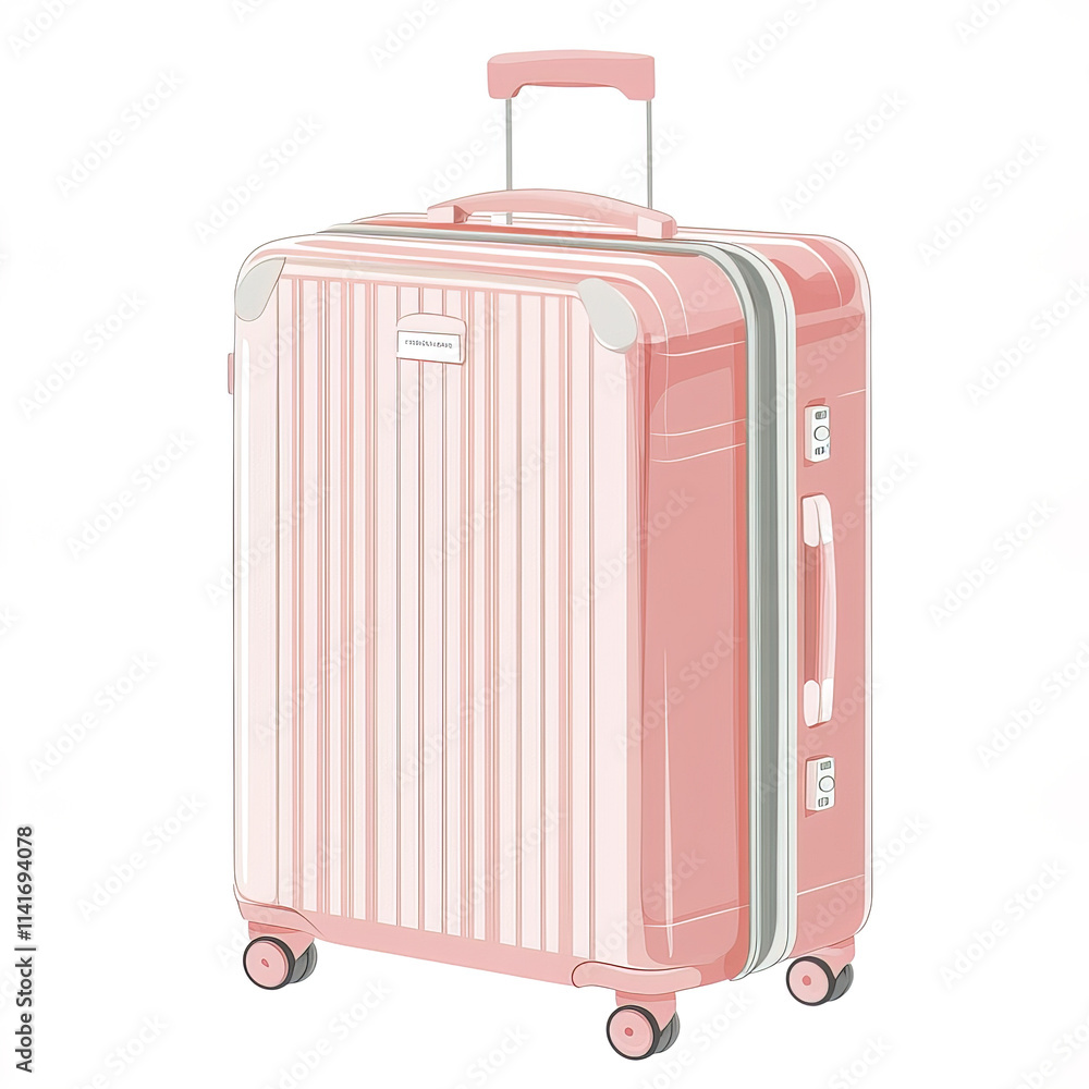 Lightweight rolling luggage in pink, simple and functional design Lightweight rolling luggage in pink, simple and functional design