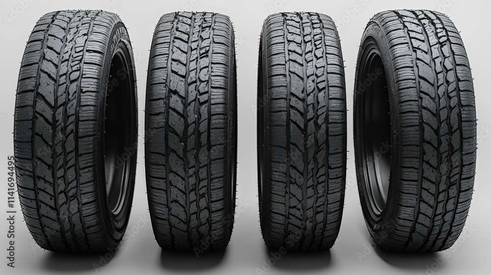 Set of Four All-Season Tires in High Fidelity Design Set of Four All-Season Tires in High Fidelity Design