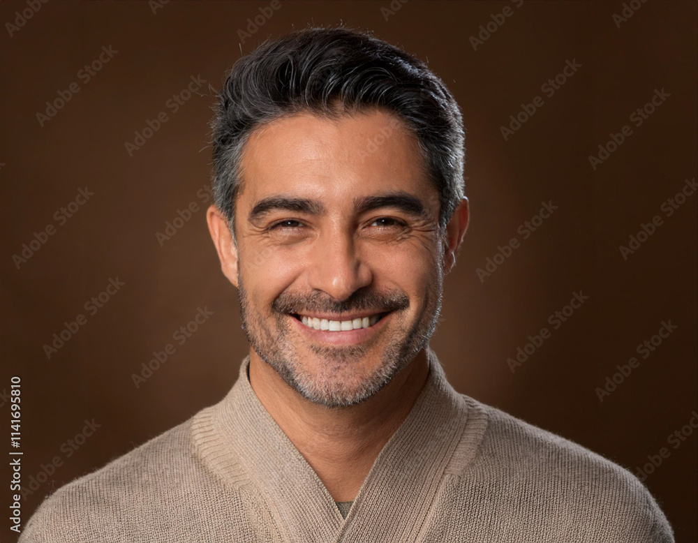 Obraz premium Smiling Hispanic Man Headshot in Studio