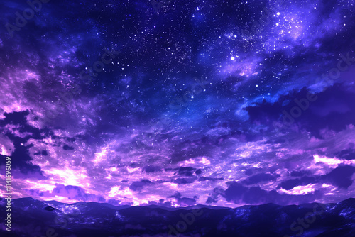 a beautiful night sky with cloud