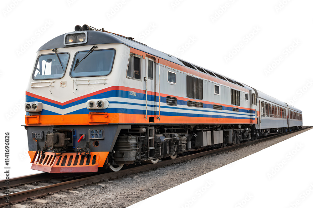 Express train diesel sprinter State Railway. cut out, on isolated white background, Clipping path Express train diesel sprinter State Railway. cut out, on isolated white background, Clipping path