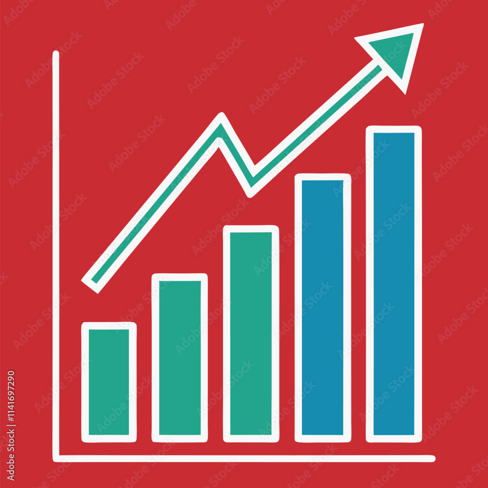 A simple bar graph icon, with ascending bars in green and blue, on a transparent background Illustrator Artwork A simple bar graph icon, with ascending bars in green and blue, on a transparent background Illustrator Artwork