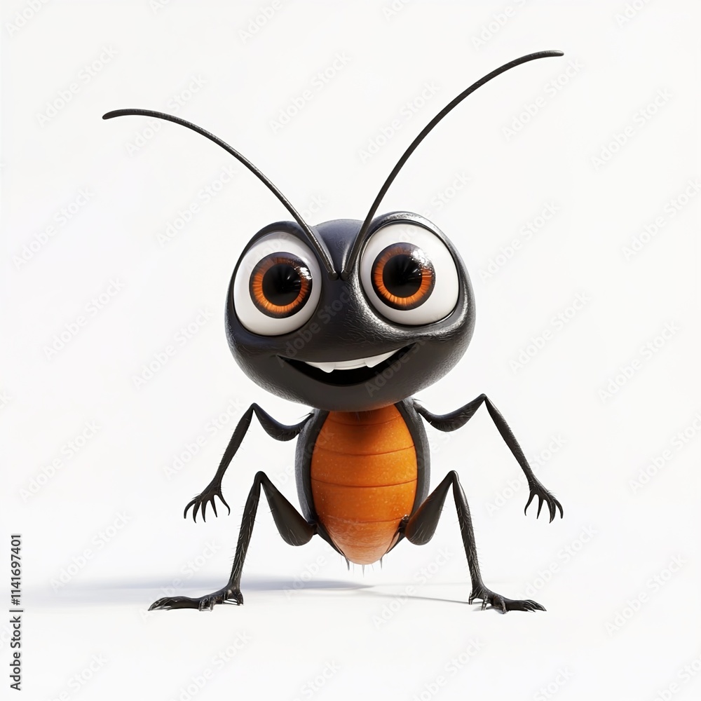 Obraz premium D cartoon ant, white background