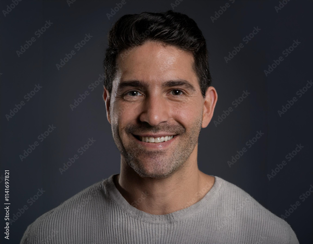Obraz premium Smiling Hispanic Man Headshot in Studio