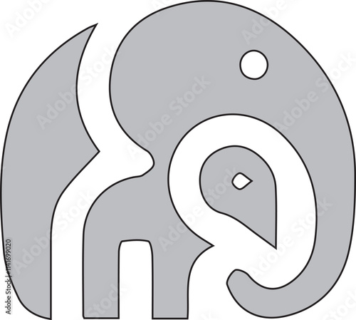 Elephant animal anagram symbol logo icon design as a mascot depiction of strength and sturdiness for a growing company