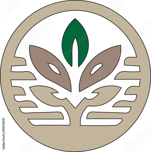 Design of an anagram symbol logo icon for food crops as a depiction of a mascot for a company operating in the food sector