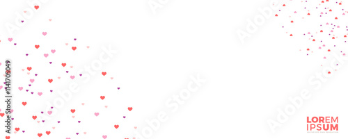 Abstract background frames arranged randomly on the right and left sides. Heart shaped ornament. Poster for beauty and compassion