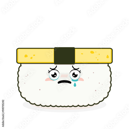 tamago sushi scared face cartoon cute