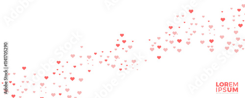 Abstract pink background frame arranged geometrically. Heart shape ornament. Background poster for beauty and compassion