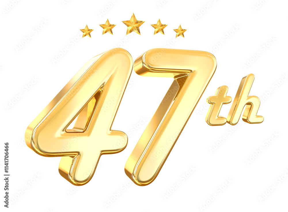 47 Year Anniversary Gold Number 47 Year Anniversary Gold Number