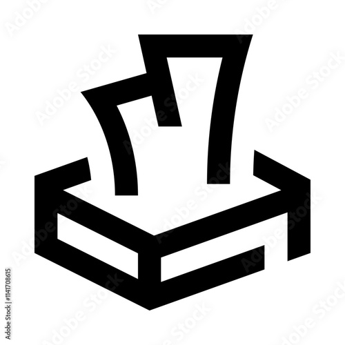 Paper Tissue Napkin Box Line Icon