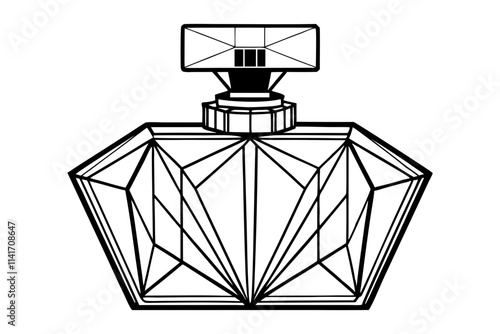Liner art of a luxury perfume bottle. Vector illustration