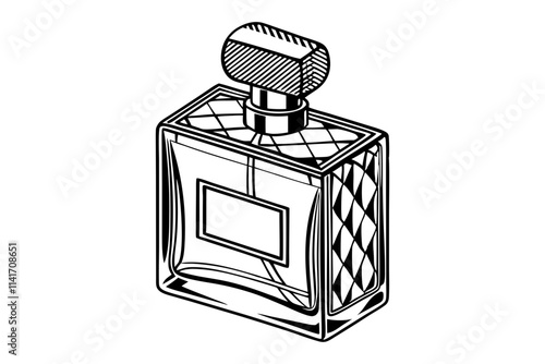 Liner art of a luxury perfume bottle. Vector illustration