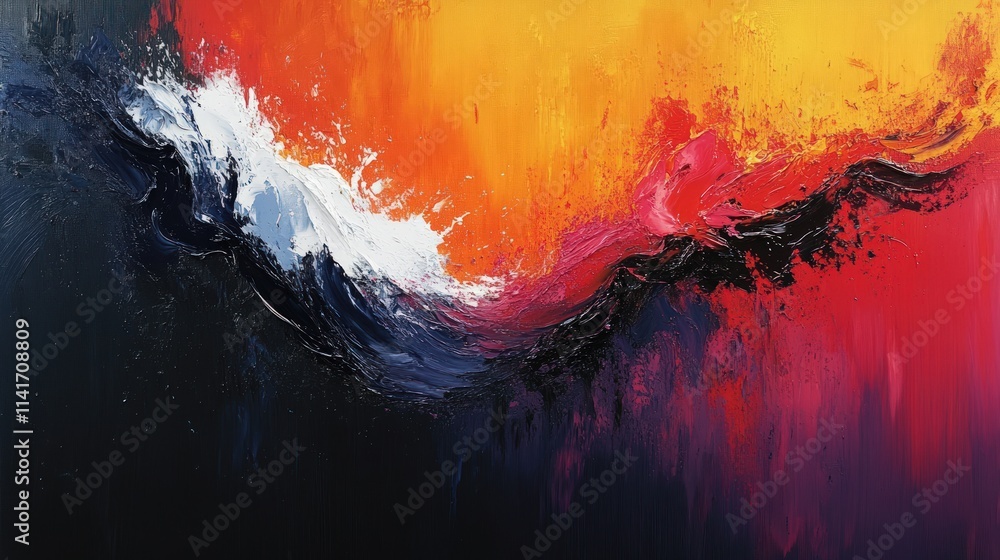 Abstract impasto painting; vibrant, contrasting colors. Abstract impasto painting; vibrant, contrasting colors.