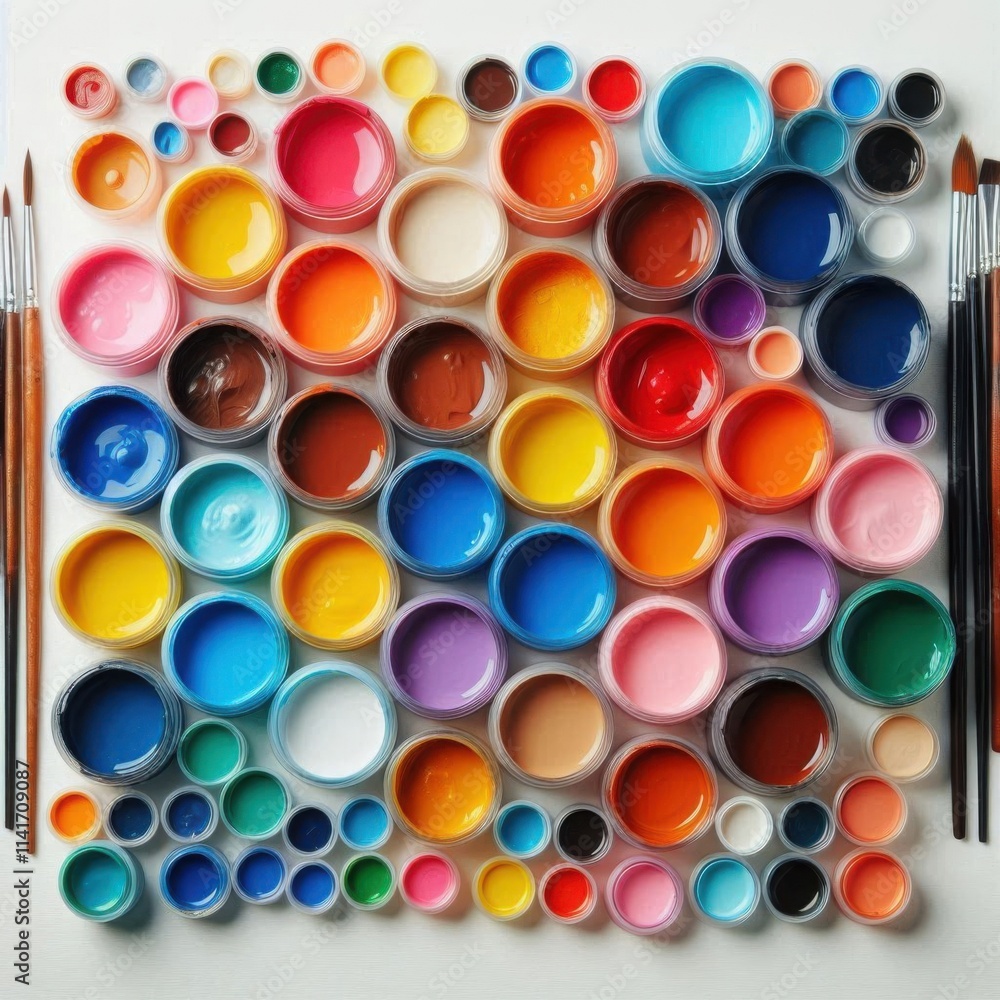 brushes with different color paints brushes with different color paints