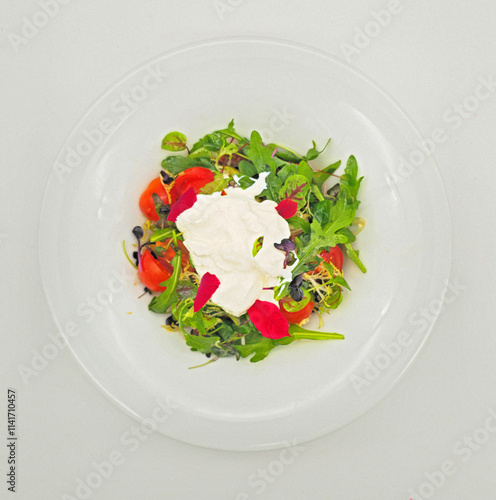 Gemischter salat mit Burrata