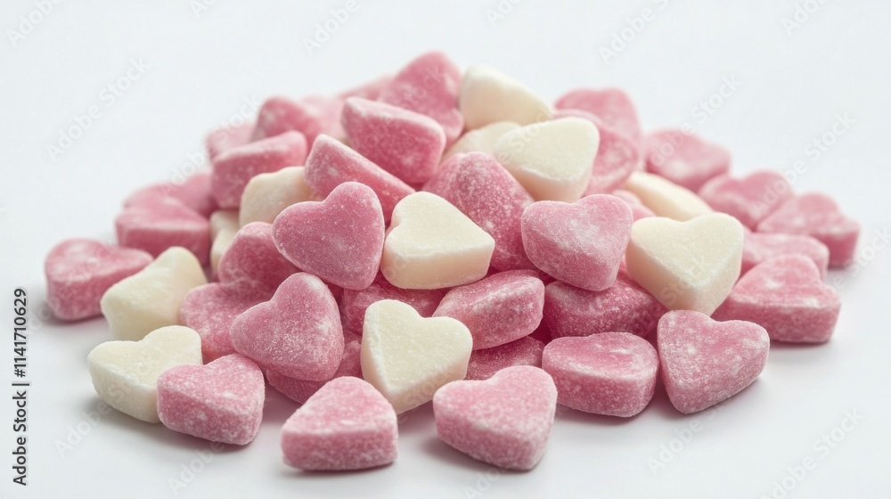 a pile of pink and white heart shaped candy a pile of pink and white heart shaped candy