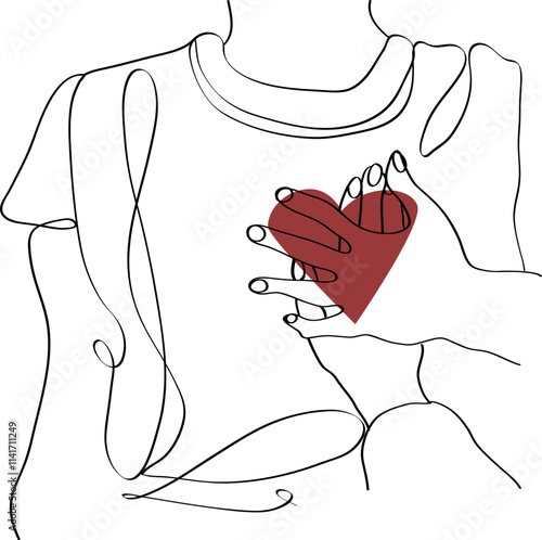 14 february, hand drawn sketch of man and a woman, line art