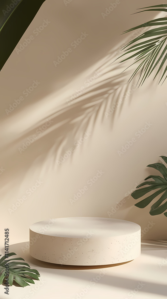 Modern minimalist platform with natural elements Modern minimalist platform with natural elements