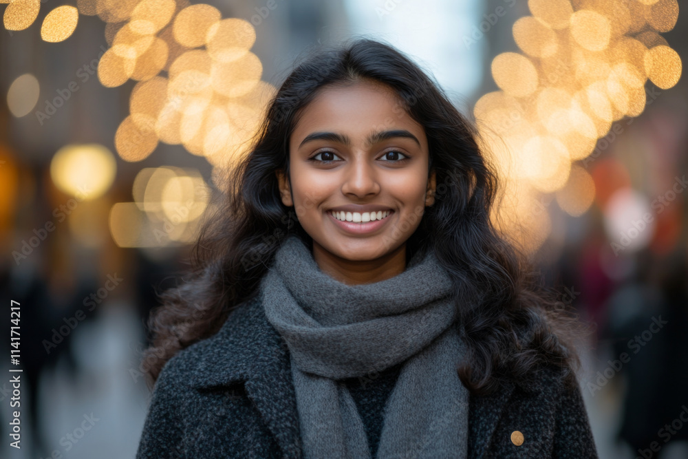 Portrait of a smiling Indian ethnic female in a festive background Portrait of a smiling Indian ethnic female in a festive background