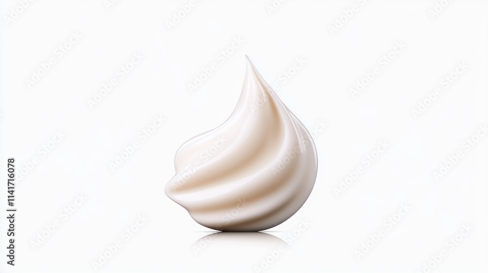A smooth, creamy swirl of white substance on a clean background. A smooth, creamy swirl of white substance on a clean background.