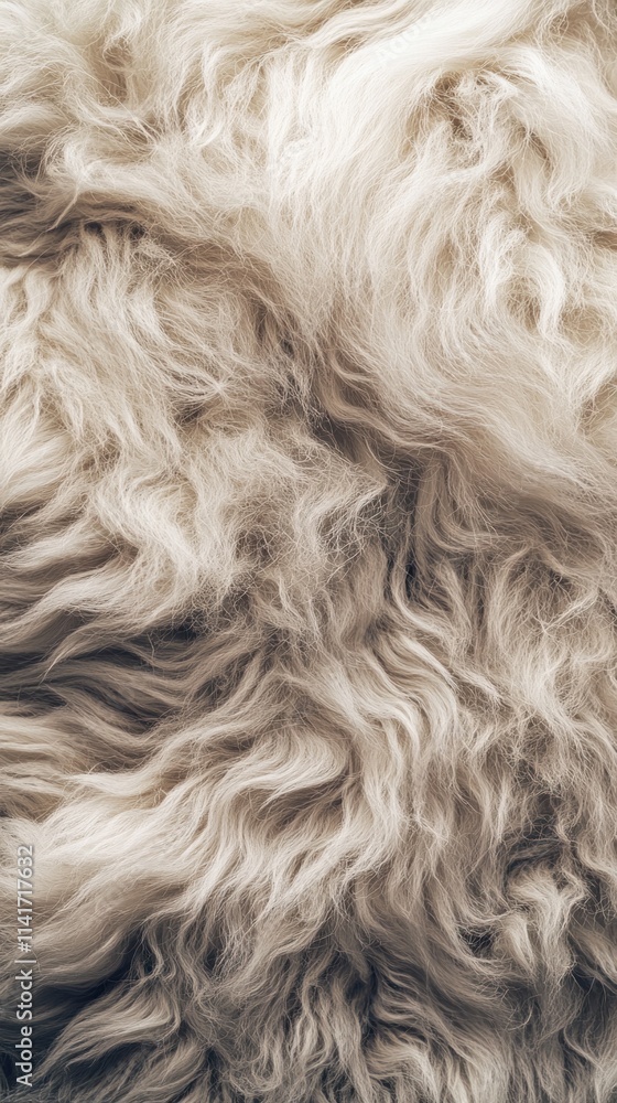 Fototapeta premium A close-up of soft, wavy fur, showcasing texture and natural patterns.