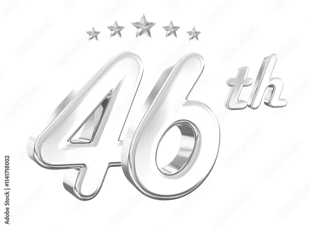 46 Year Anniversary Silver Number 46 Year Anniversary Silver Number
