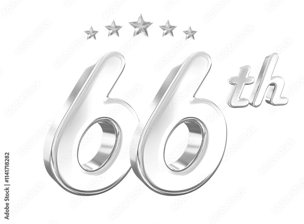 66 Year Anniversary Silver Number 66 Year Anniversary Silver Number
