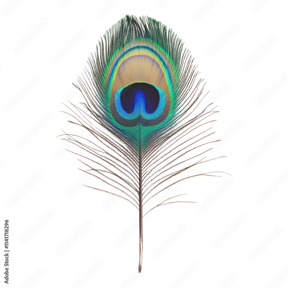 Obraz premium Captivating peacock feather display nature setting close-up photography vivid colors macro viewpoint artistic concept