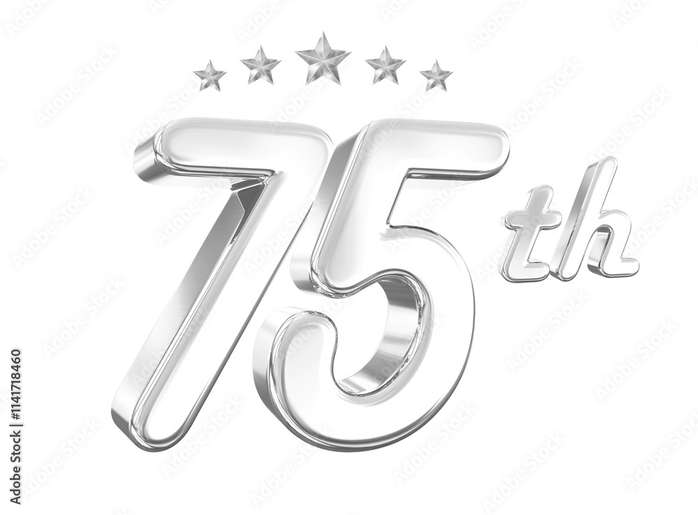 75 Year Anniversary Silver Number 75 Year Anniversary Silver Number
