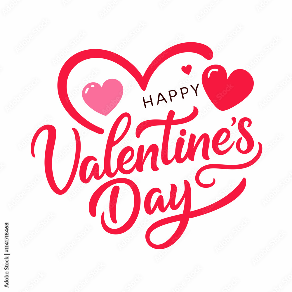 Naklejka premium Happy Valentine's Day typography design