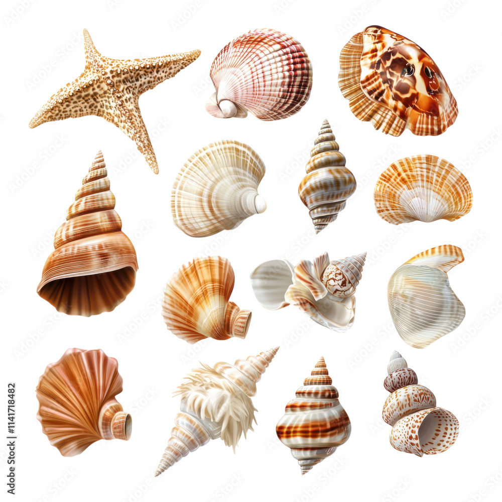 Marine life discovery unique shells and starfish collection coastal beach nature photography underwater environment close-up view Marine life discovery unique shells and starfish collection coastal beach nature photography underwater environment close-up view