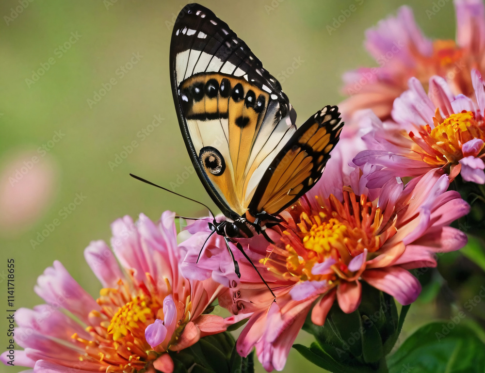 colorful butterfly on flower colorful butterfly on flower
