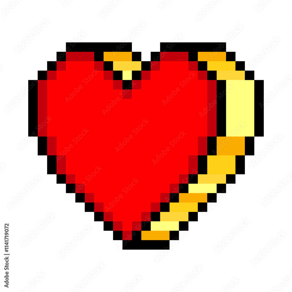 Heart shape in pixel art style Heart shape in pixel art style