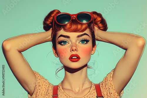 Retro Glamour: 1960's Pin-Up Girl Clip Art