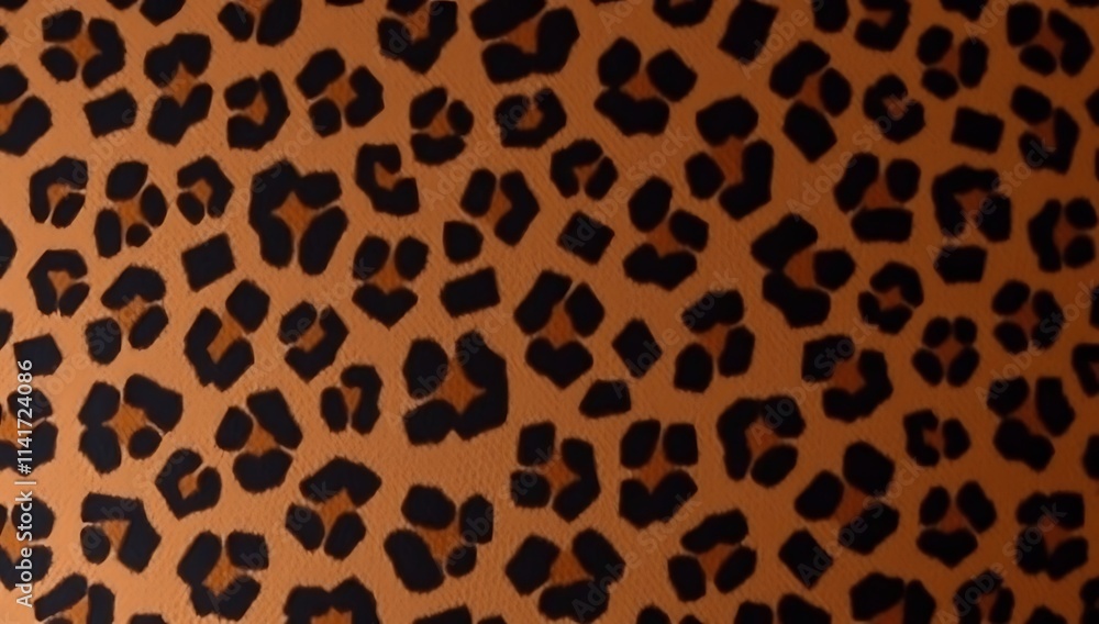Orange Background With Black Leopard Spots Pattern Orange Background With Black Leopard Spots Pattern