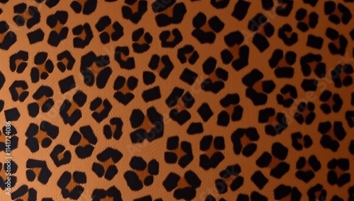 Orange Background With Black Leopard Spots Pattern photo