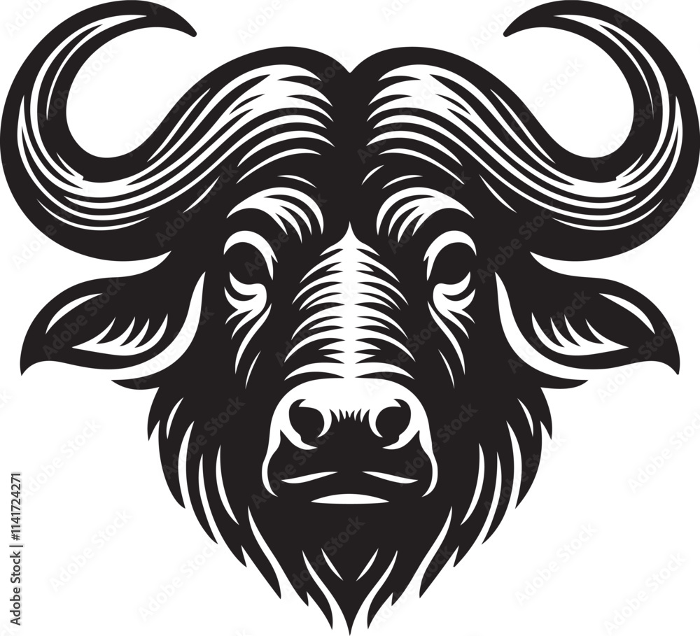 Fototapeta premium Vector silhouette cow logo design art