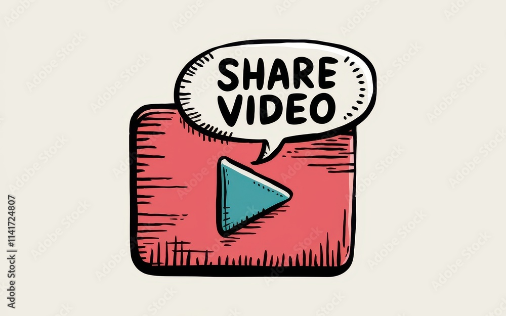 Share Video Button Play Icon Digital Media Share Video Button Play Icon Digital Media