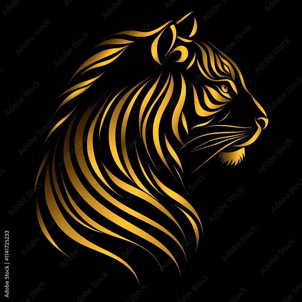 Sleek Tiger Emblem - Minimalist Vector Design Sleek Tiger Emblem - Minimalist Vector Design
