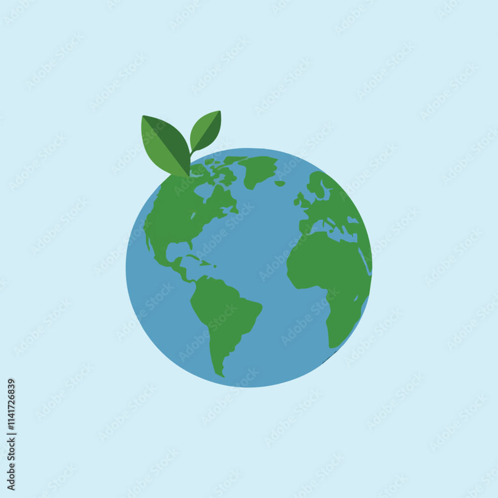 Obraz premium Planet Earth icon Earth day flat symbol