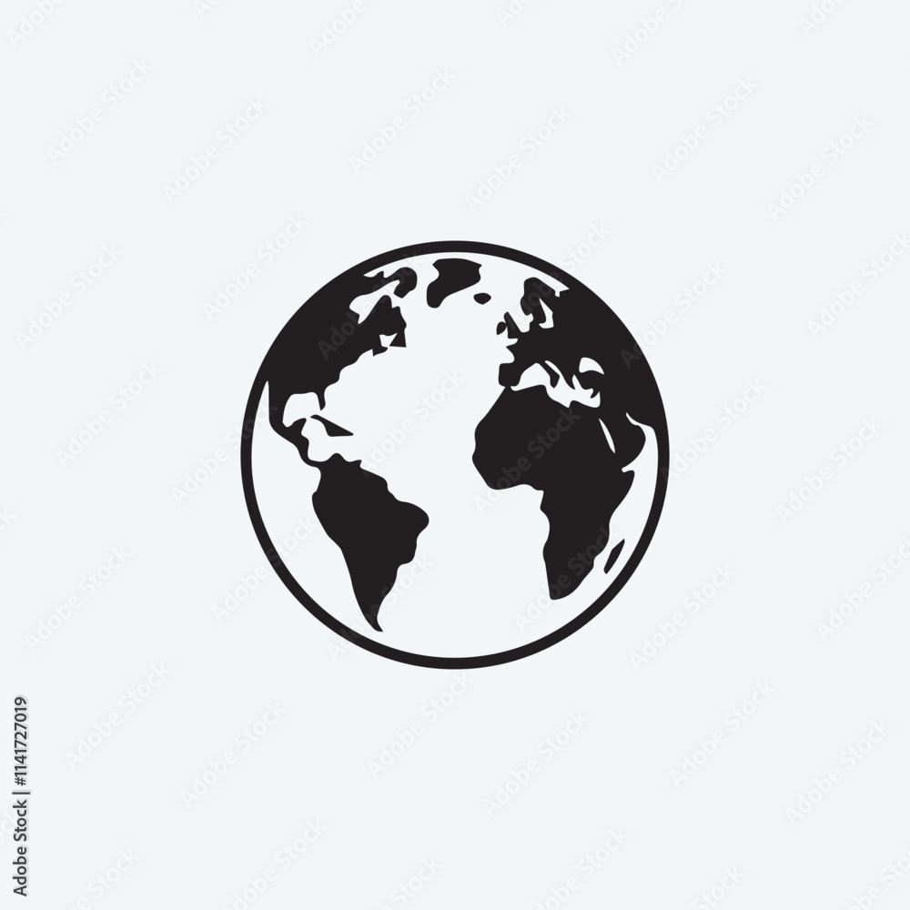 Earth Icon Vector. Simple flat symbol. Perfect Black pictogram illustration on white background Earth Icon Vector. Simple flat symbol. Perfect Black pictogram illustration on white background